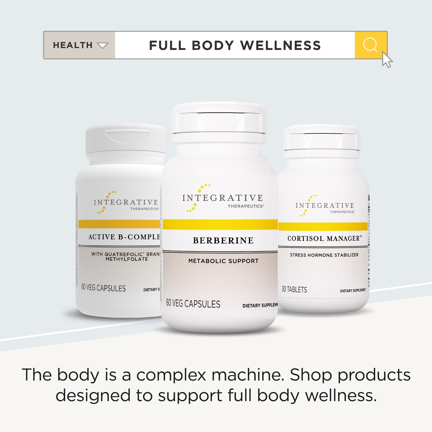 Integrative Therapeutics Berberine - Metabolic Support Supplement with Berberine HCl* - for Men and Women - Gluten Free and Vegan - 60 500 mg Capsules - 2 Pack