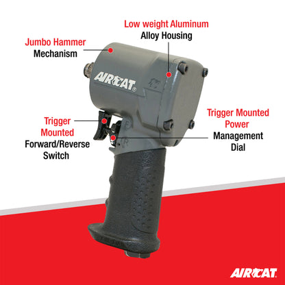 AIRCAT 1077-TH: 3/8-Inch Stubby Impact Wrench 700 ft-lbs