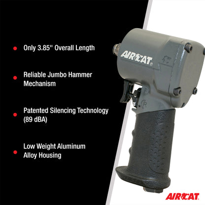 AIRCAT 1077-TH: 3/8-Inch Stubby Impact Wrench 700 ft-lbs