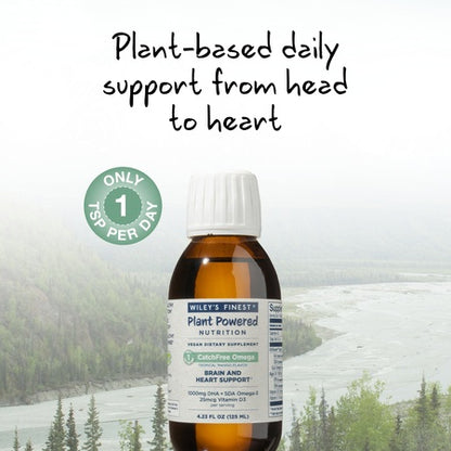 Wiley's Finest Catch Free Vegan Omega 3 Liquid Supplement, Organic Plant-Based Algae Oil DHA + EPA Fatty Acids, Fish Oil Alternative, Supports Heart, Brain, Joint Health, Non-GMO, 4oz Mango Flavor