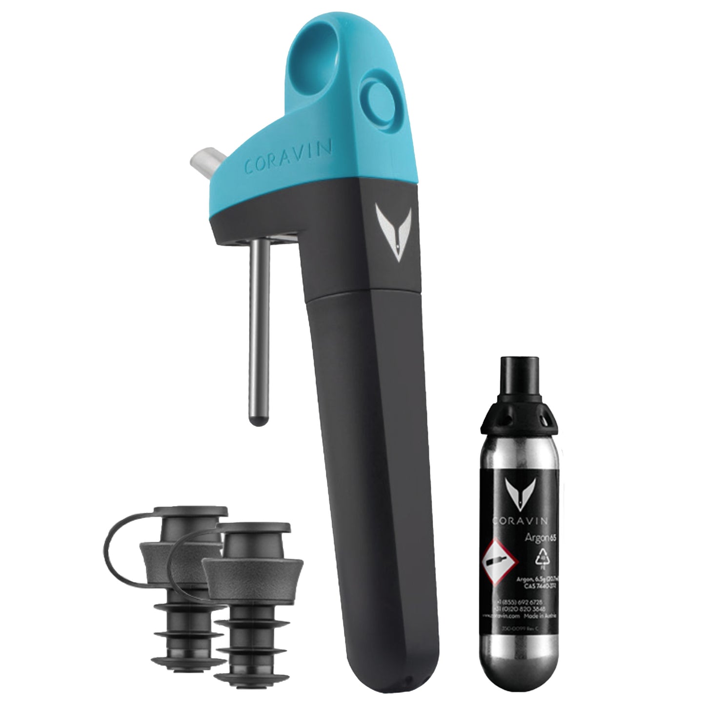 Coravin | Pivot Wine Preservation System for Red & White Wine | Keeps Wine Fresh - Reusable Wine Stopper | 2 Pivot Stoppers & 1 Pure Capsule Inc | Wine Gift | Coral