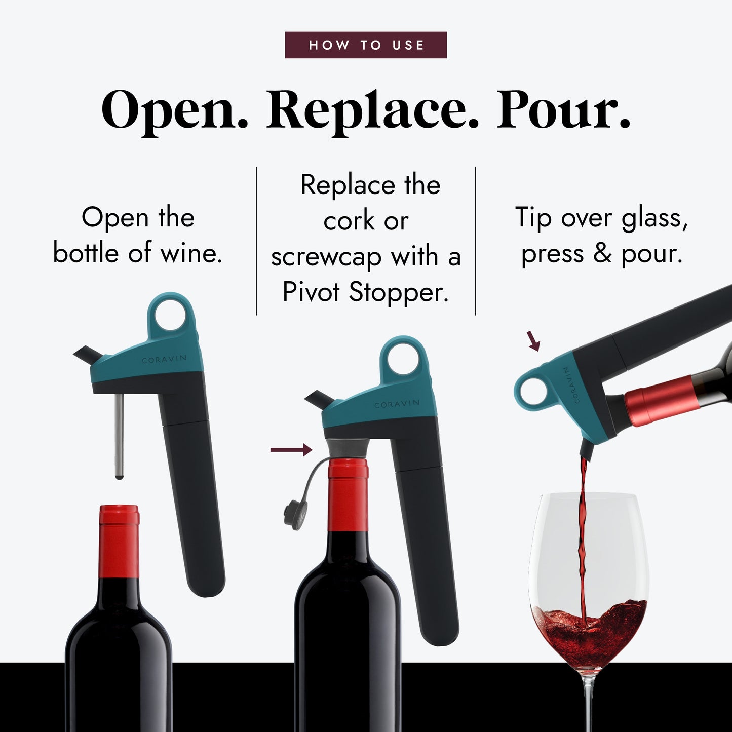 Coravin Pivot Wine Preservation System, Teal