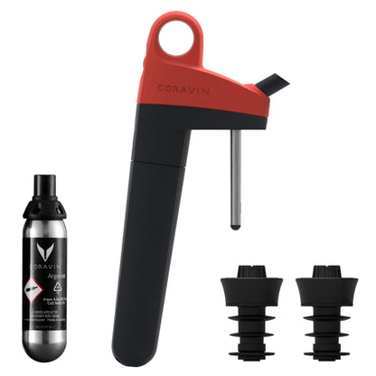 Coravin | Pivot Wine Preservation System for Red & White Wine | Keeps Wine Fresh - Reusable Wine Stopper | 2 Pivot Stoppers & 1 Pure Capsule Inc | Wine Gift | Coral