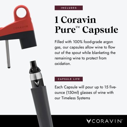 Coravin | Pivot Wine Preservation System for Red & White Wine | Keeps Wine Fresh - Reusable Wine Stopper | 2 Pivot Stoppers & 1 Pure Capsule Inc | Wine Gift | Coral