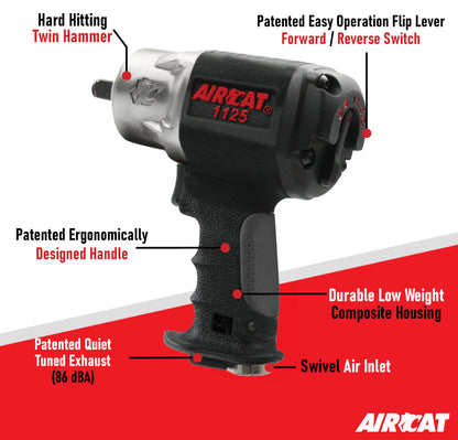 AirCat 1125: 1/2" Composite Impact Wrench 1250 ft-lbs