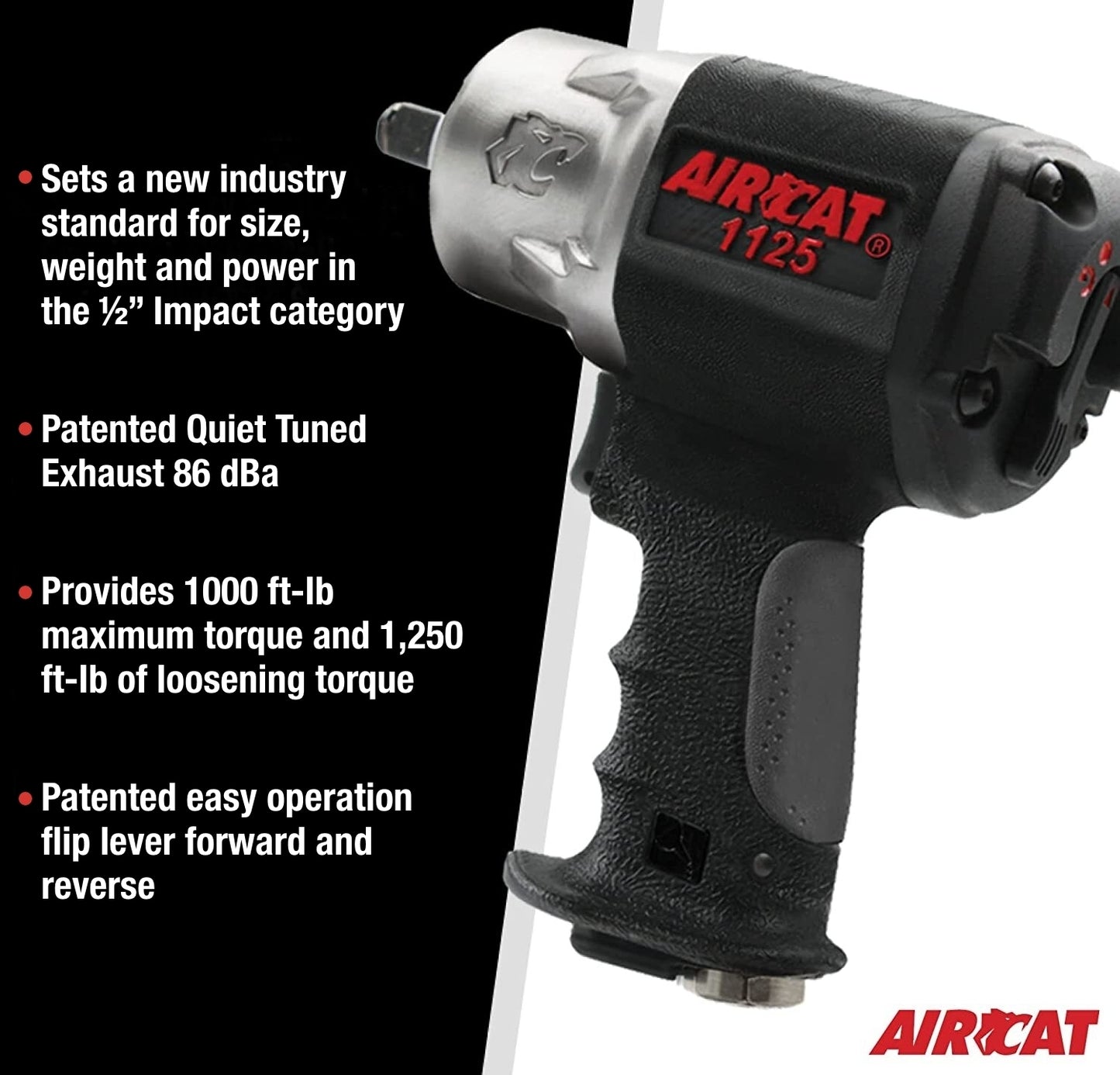 AirCat 1125: 1/2" Composite Impact Wrench 1250 ft-lbs
