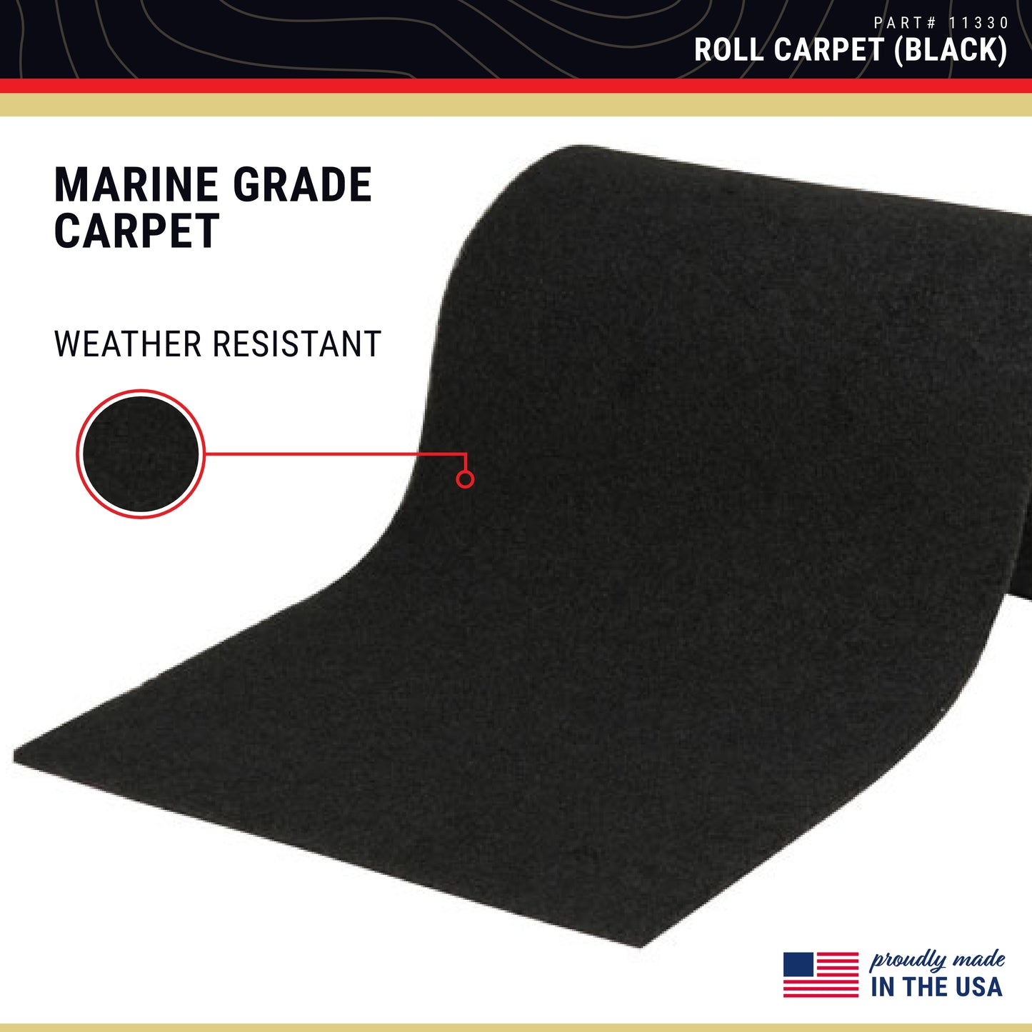 CE Smith - Trailer Roll Carpet - Boat & Trailer Accessories & Replacement Part - 11‚Äù x 12‚Äô - Black