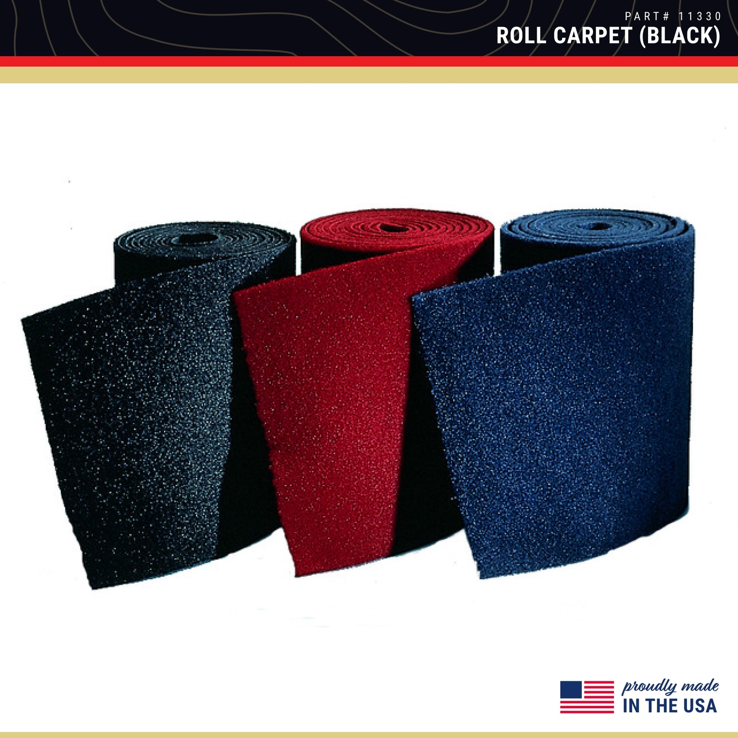 CE Smith - Trailer Roll Carpet - Boat & Trailer Accessories & Replacement Part - 11‚Äù x 12‚Äô - Black