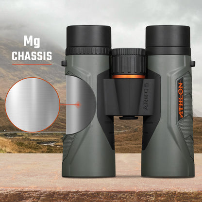 Athlon Optics 10x42 Argos G2 HD Gray Binoculars with Eye Relief for Adults and Kids, High-Powered Binoculars for Hunting, Birdwatching, and More