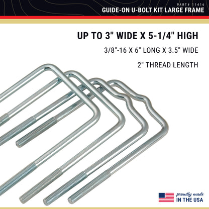 CE Smith - 11416 Straight (2) & Formed (2) Square U-bolt Kit - 3/8" x 3-1/2" x 6"
