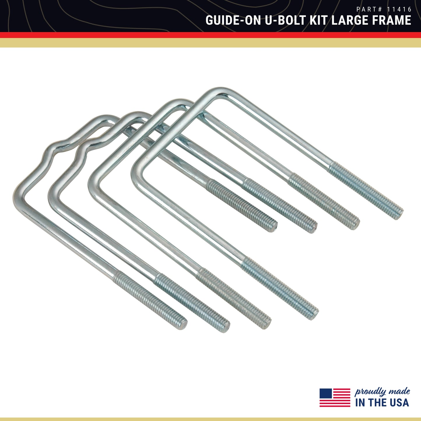 CE Smith - 11416 Straight (2) & Formed (2) Square U-bolt Kit - 3/8" x 3-1/2" x 6"
