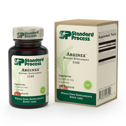 Standard Process Arginex - Whole Food Formula for Body Cleanse Organs - Liver Support and Kidney Health Supplement with Vitamin A, Oat Flour, Buckwheat and Ascorbic Acid - 180 Tablets