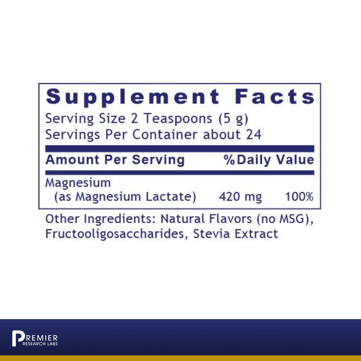 Premier Research Magnesium, Magnesium Lactate Powder, 4 OZ, Highly Absorbable Source of Magnesium