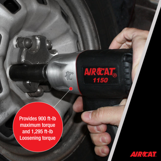 AIRCAT 1150 1/2-Inch Drive ""Killer Torque"" Composite Impact Wrench 1295 ft-lbs