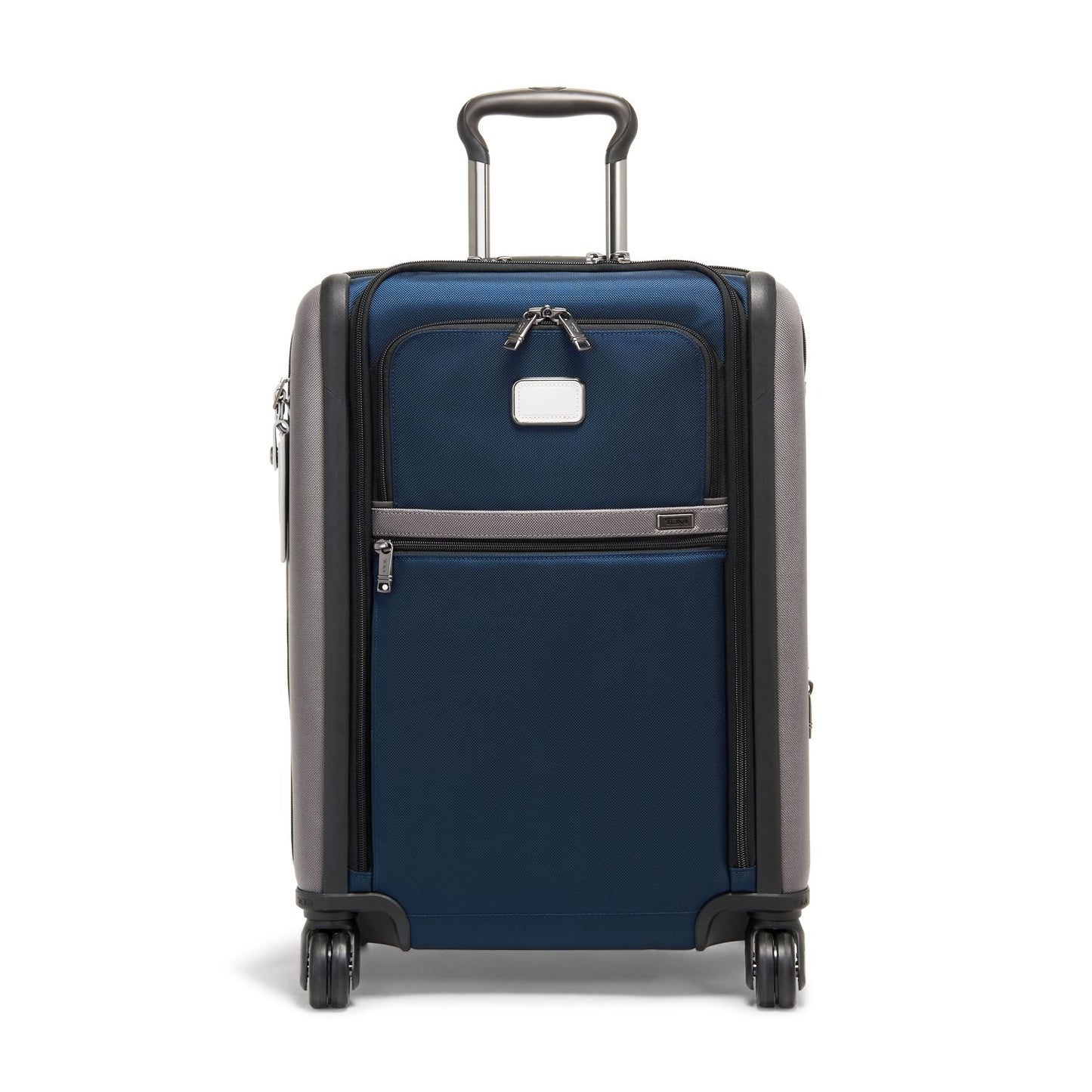 TUMI - Alpha Large Dual Access Expandable 4-Wheeled Carry-On Luggage - Zipper Expansion - Durable and Lightweight Travel Suitcase - TSA Lock Tracer - Navy/Grey