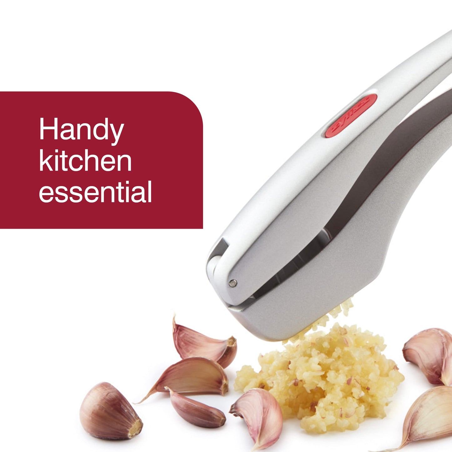 ZYLISS Susi 3 Garlic Press "No Need To Peel" - Built in Cleaner - Crusher, Mincer and Peeler, Cast Aluminum