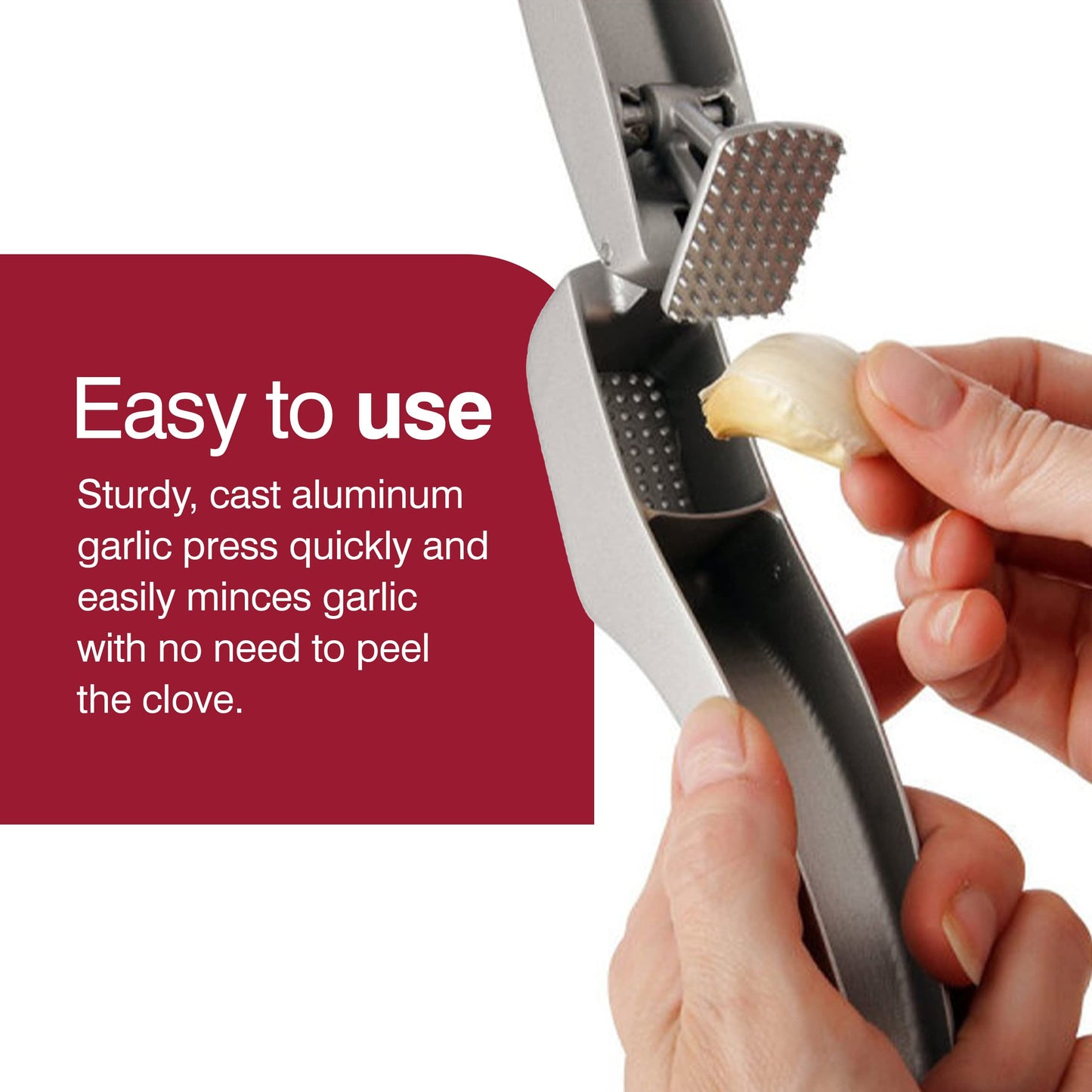 ZYLISS Susi 3 Garlic Press "No Need To Peel" - Built in Cleaner - Crusher, Mincer and Peeler, Cast Aluminum