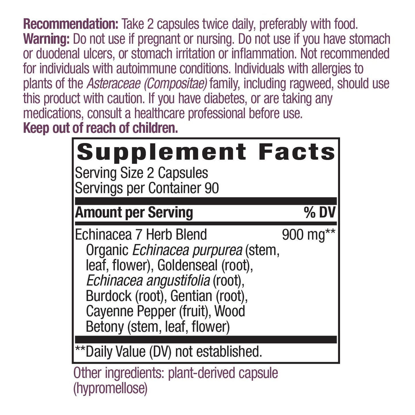 Nature's Way Echinacea Goldenseal, 900 mg per serving, 180 Capsules