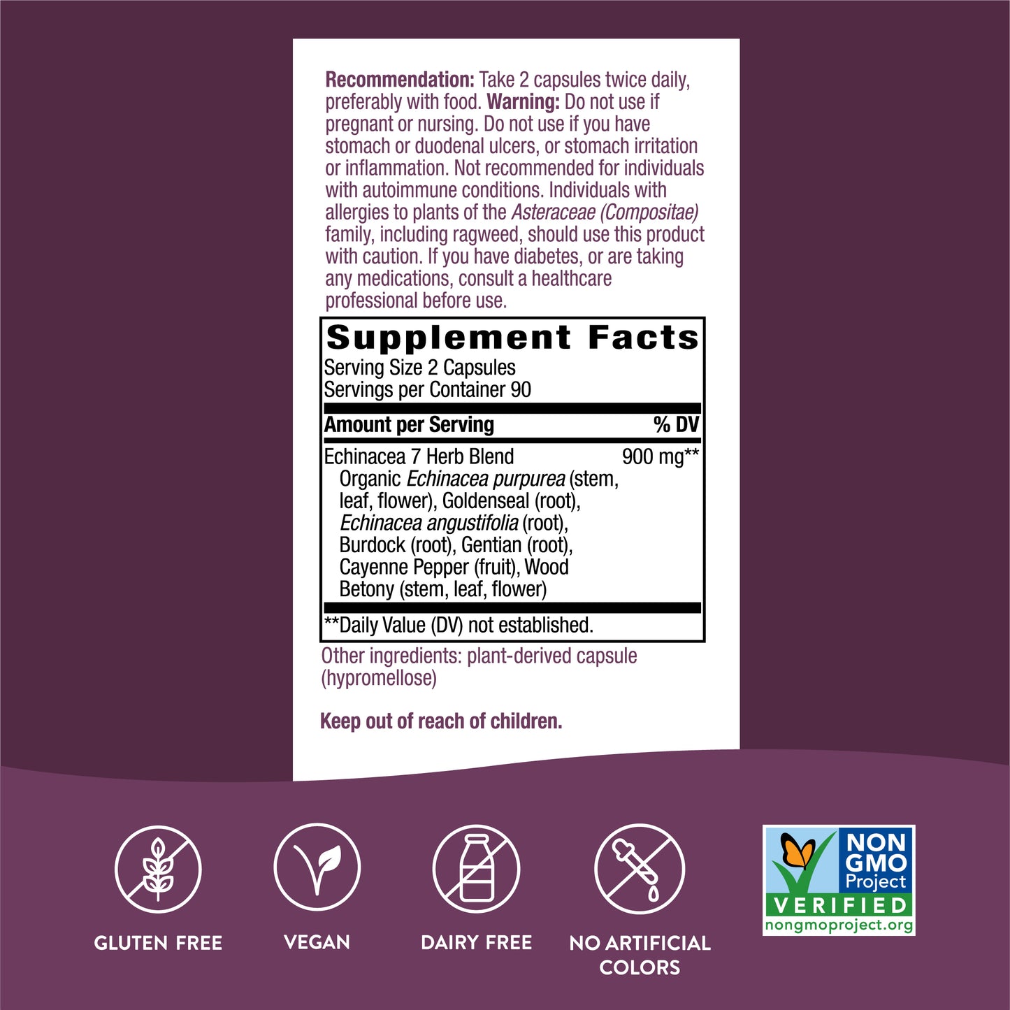 Nature's Way Echinacea Goldenseal, 900 mg per serving, 180 Capsules