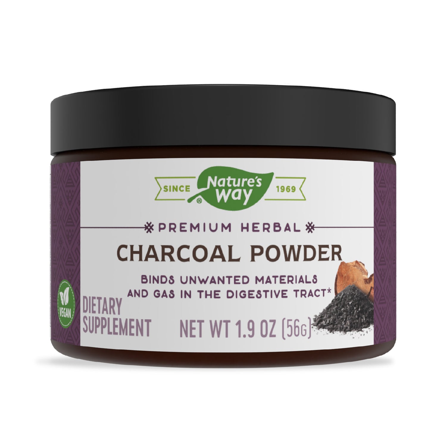 NATURES WAY COCONUT CHARCOAL POWDER, 2 Ounce