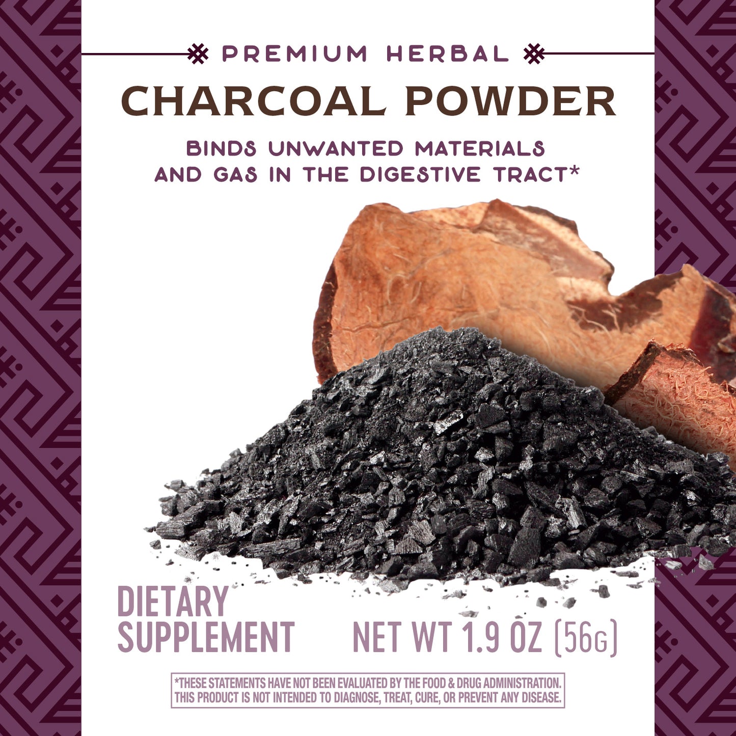 NATURES WAY COCONUT CHARCOAL POWDER, 2 Ounce