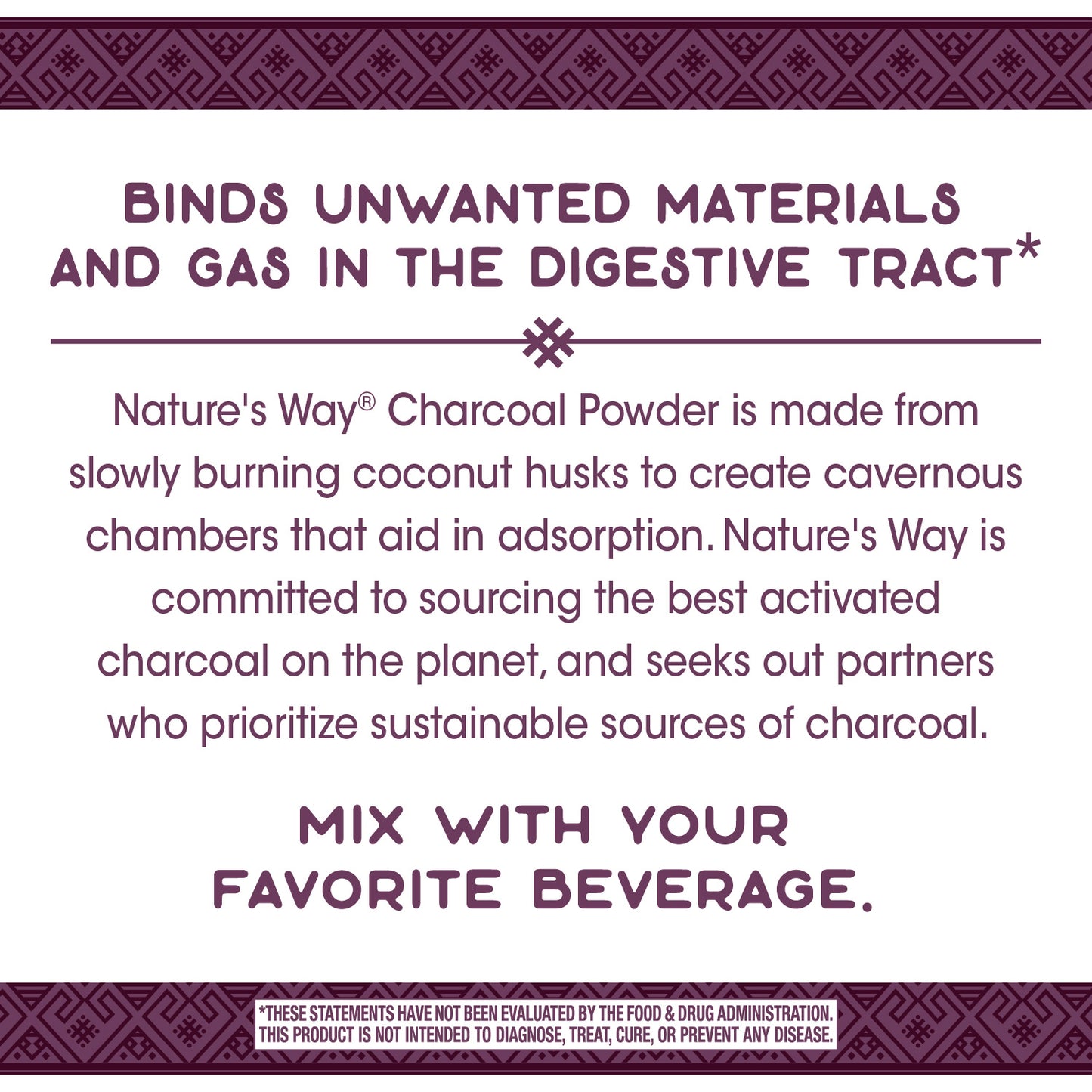NATURES WAY COCONUT CHARCOAL POWDER, 2 Ounce