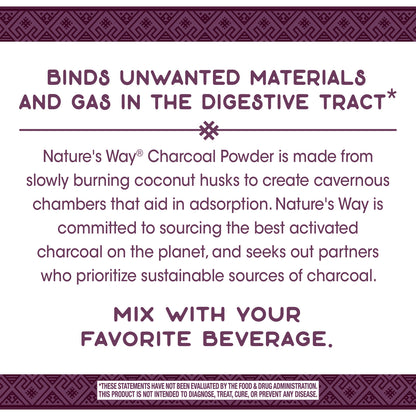 NATURES WAY COCONUT CHARCOAL POWDER, 2 Ounce