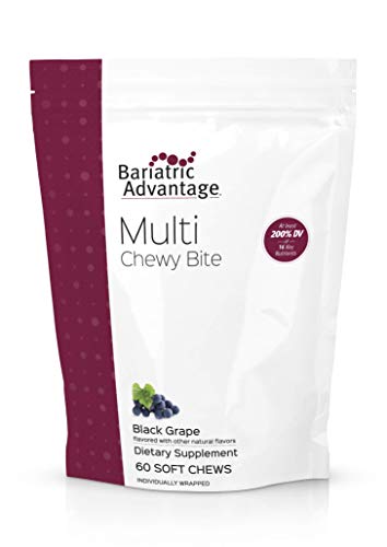 Bariatric Advantage Multi Chewy Bite, Soft Chew Multivitamin for Bariatric Surgery Patients Including Gastric Bypass and Bariatric Sleeve - Black Grape Flavor, 60 Count