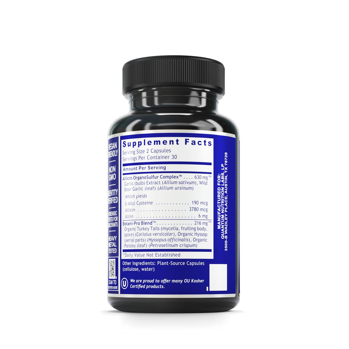 Quantum Garlic Complex - 60 Veg caps - Allicin/Botantical Formula; Quantum-State, Broad Spectrum Immune Support