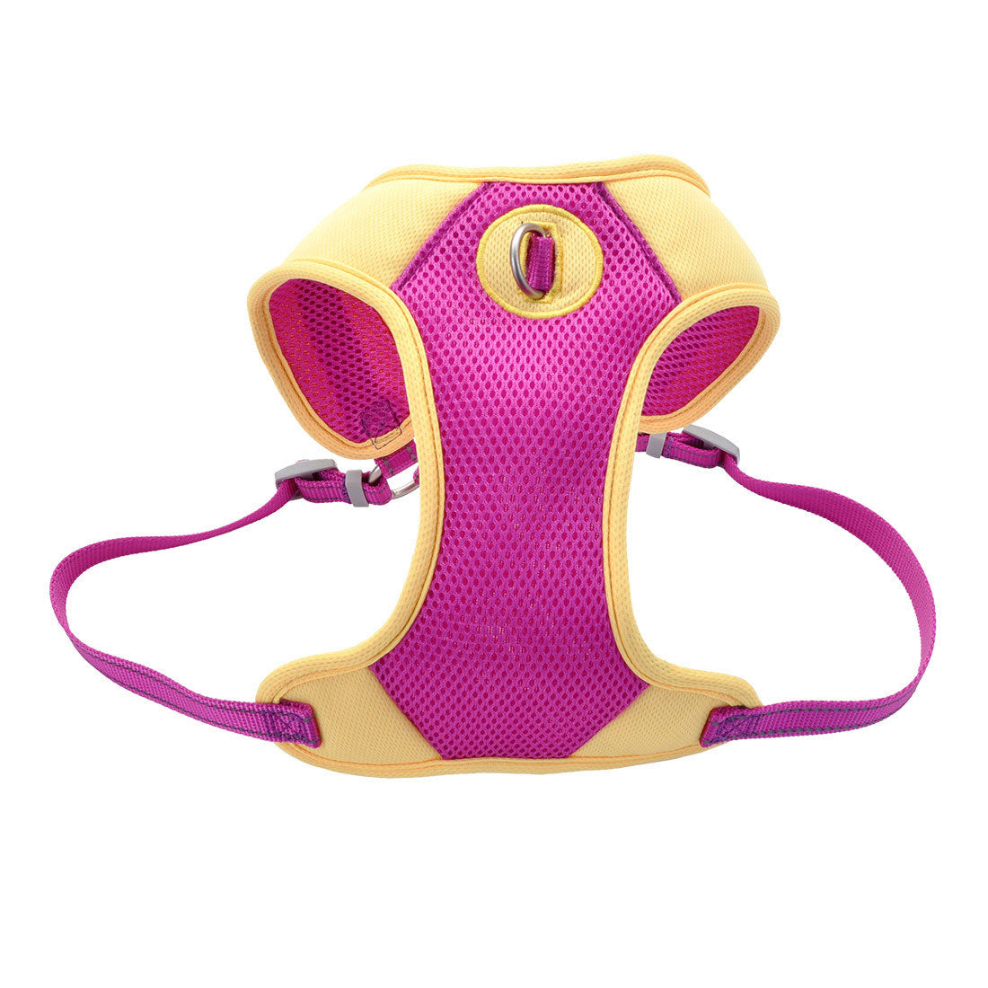 Coastal - Pro Reflective Mesh Dog Harness - Comfortable and Bright for High Visibility - Purple with Yellow - 1‚Äù x 22"-28"