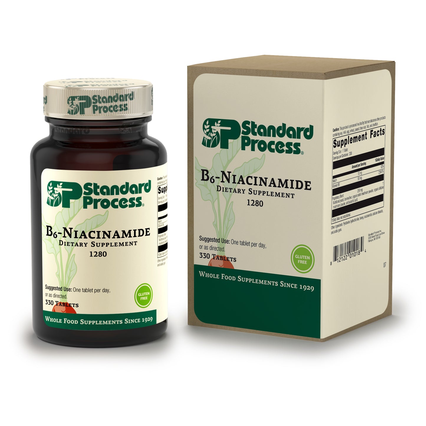 Standard Process B6-Niacinamide - Energy Metabolism, Heart Health, and Digestion Supplement with Vitamin B6, Niacin, Ascorbic Acid, Reishi Mushroom, Shiitake Mushroom, and More - 330 Tablets