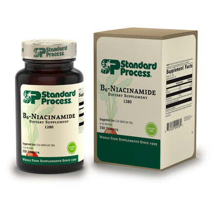 Standard Process B6-Niacinamide - Energy Metabolism, Heart Health, and Digestion Supplement with Vitamin B6, Niacin, Ascorbic Acid, Reishi Mushroom, Shiitake Mushroom, and More - 330 Tablets