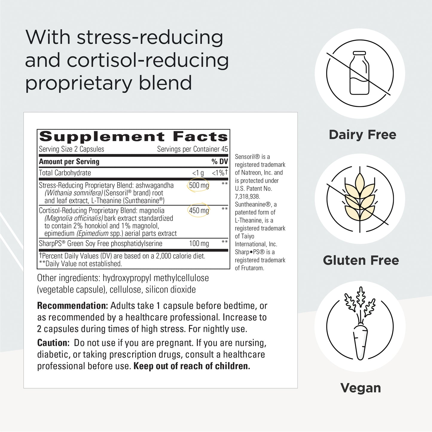 Cortisol Manager Allergen Free - Integrative Therapeutics - with Ashwagandha, L-Theanine - Reduces Stress to Support Sleep* - Supports Adrenal Health* - 90 Count