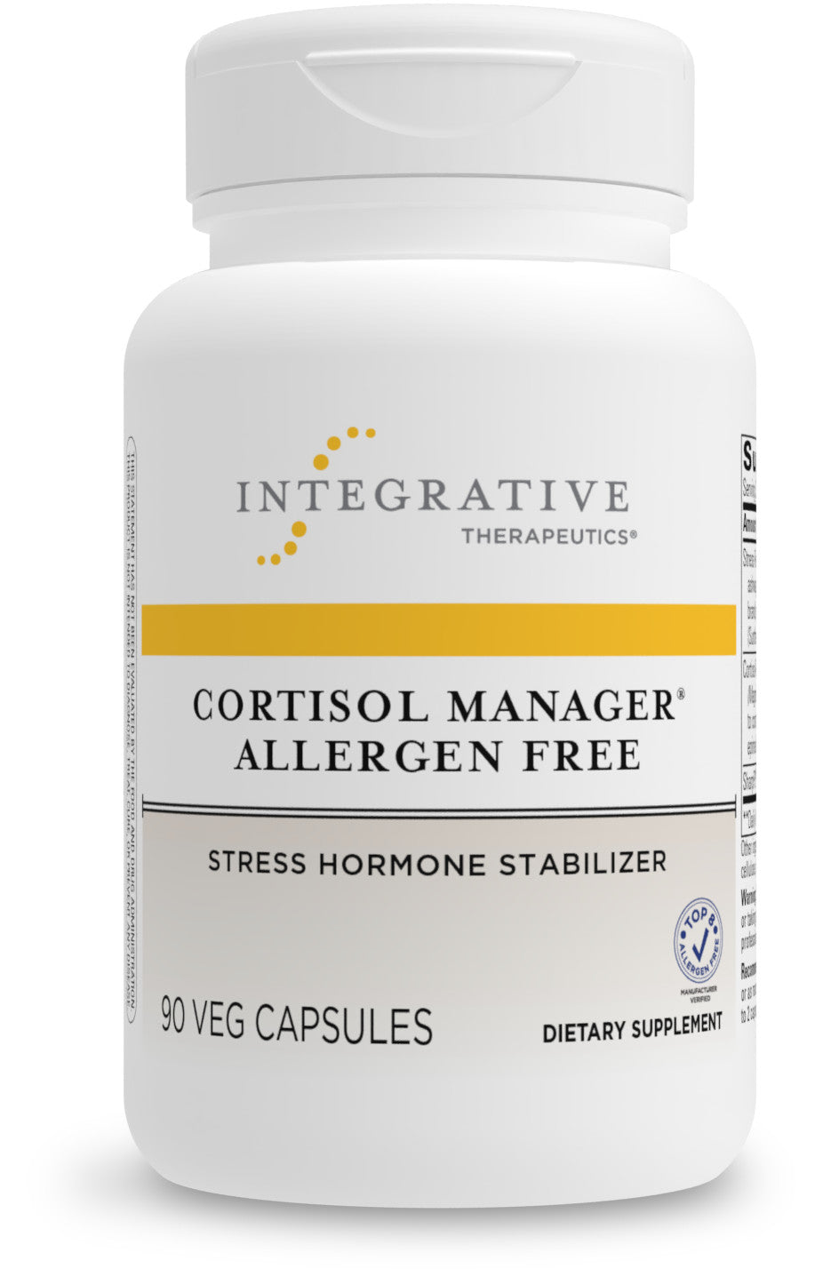 Cortisol Manager Allergen Free - Integrative Therapeutics - with Ashwagandha, L-Theanine - Reduces Stress to Support Sleep* - Supports Adrenal Health* - 90 Count
