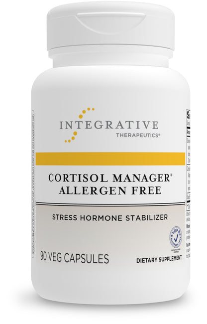 Cortisol Manager Allergen Free - Integrative Therapeutics - with Ashwagandha, L-Theanine - Reduces Stress to Support Sleep* - Supports Adrenal Health* - 90 Count