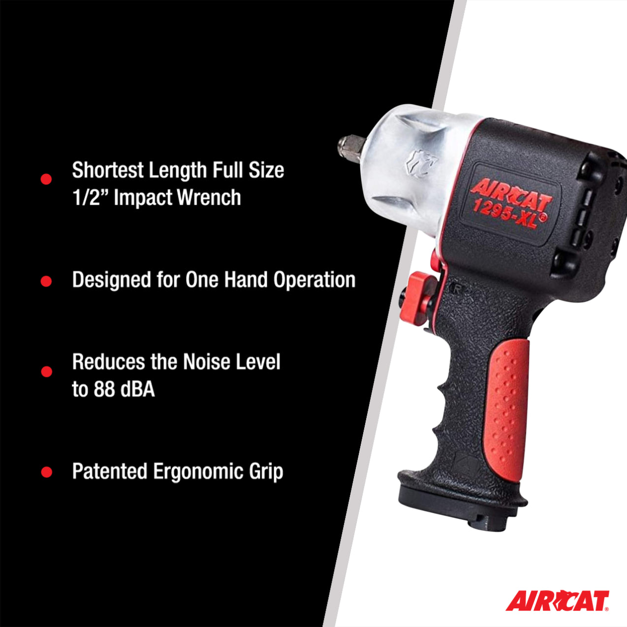 AIRCAT 1295-XL: 1/2" Compact Composite Impact Wrench 1,500 ft-lbs
