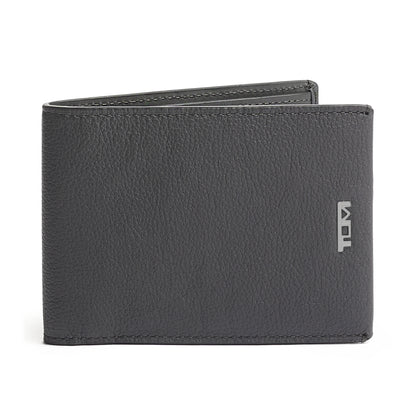 TUMI - Nassau Double Billfold Wallet - Men's Premium Leather Card Holder - RFID Protection - Grey Textured