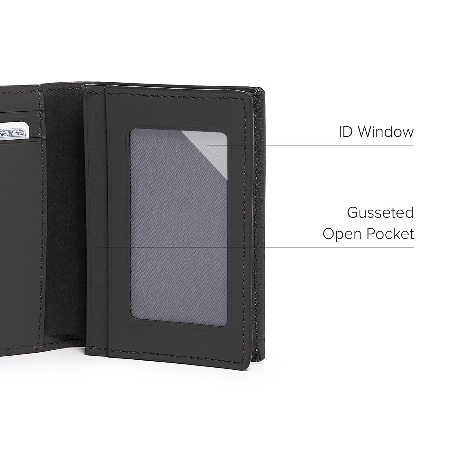 TUMI - Nassau Gusseted Card Case - Card Holder Wallet for Men & Women - With ID Window - Nappa Leather Material - Grey Texture