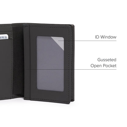 TUMI - Nassau Gusseted Card Case - Card Holder Wallet for Men & Women - With ID Window - Nappa Leather Material - Grey Texture