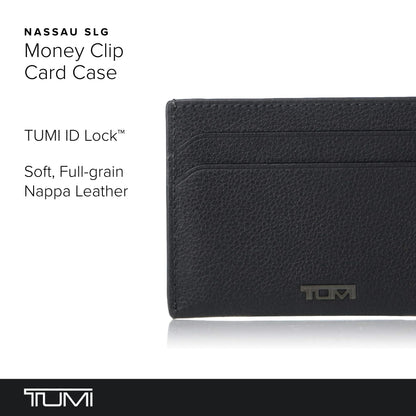 TUMI - Nassau Money Clip Card Case Wallet - Slim Card Holder Wallet for Men & Women - Nappa Leather Material - Textured Black