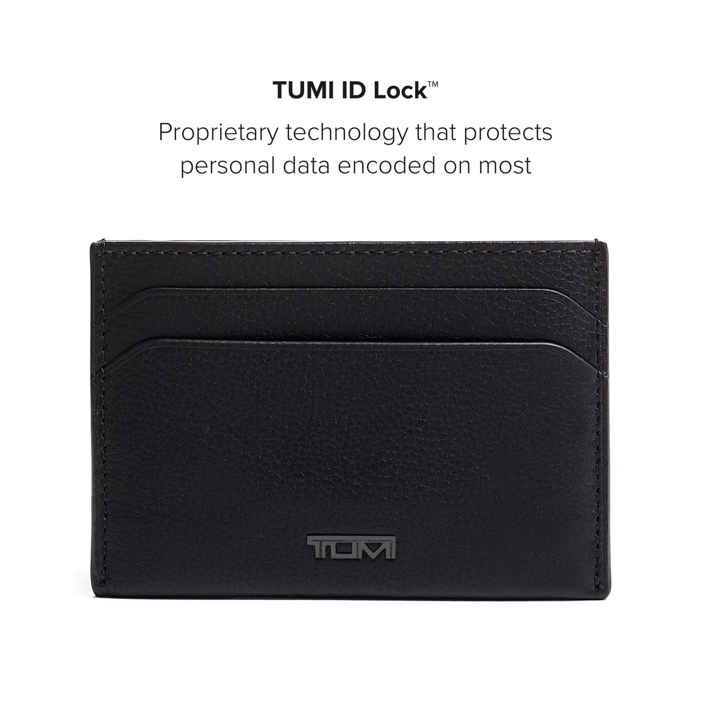 TUMI - Nassau Money Clip Card Case Wallet - Slim Card Holder Wallet for Men & Women - Nappa Leather Material - Textured Black