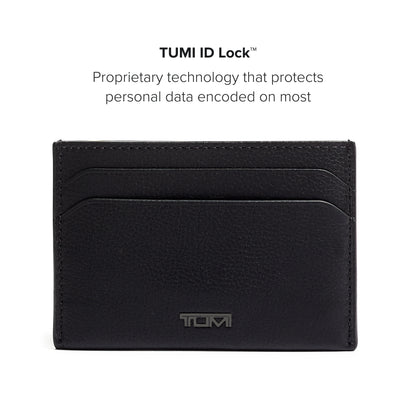 TUMI - Nassau Money Clip Card Case Wallet - Slim Card Holder Wallet for Men & Women - Nappa Leather Material - Textured Black
