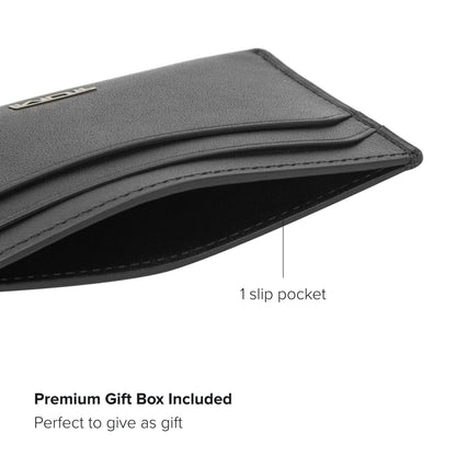 Tumi Card Case, Official, Authentic Nassau SLG Slim Card Case, Black Smooth, One Size