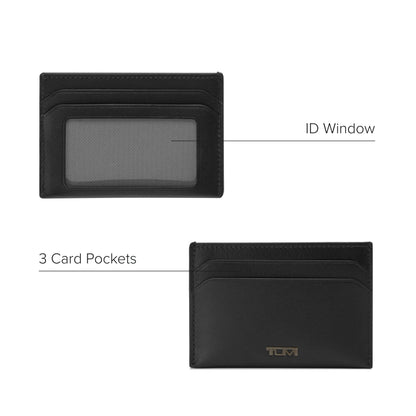 Tumi Card Case, Official, Authentic Nassau SLG Slim Card Case, Black Smooth, One Size