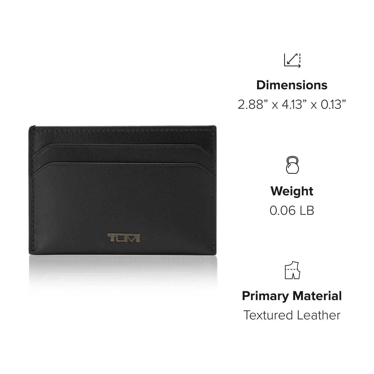 Tumi Card Case, Official, Authentic Nassau SLG Slim Card Case, Black Smooth, One Size