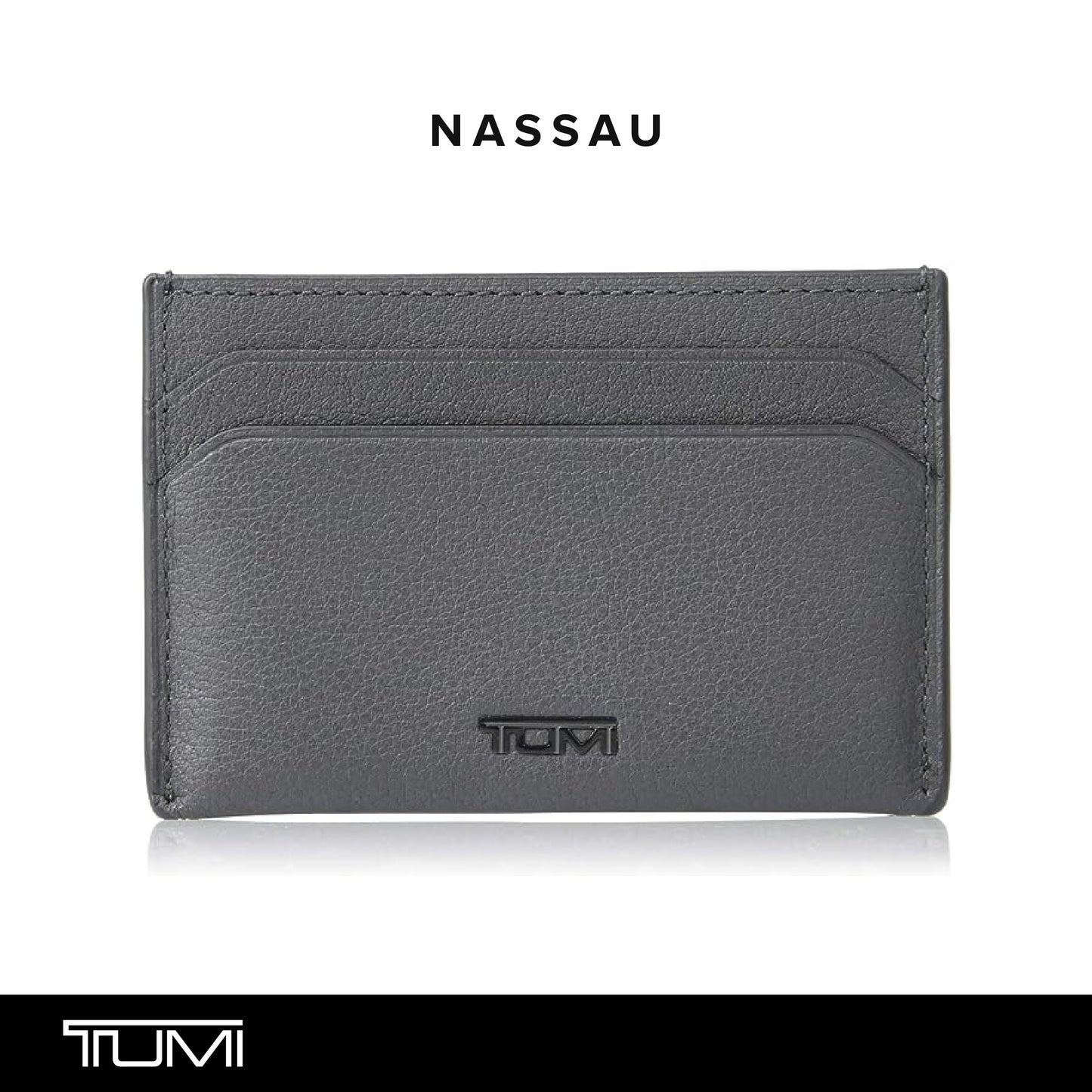 TUMI - Nassau Slim Card Case Wallet for Men - Grey Texture
