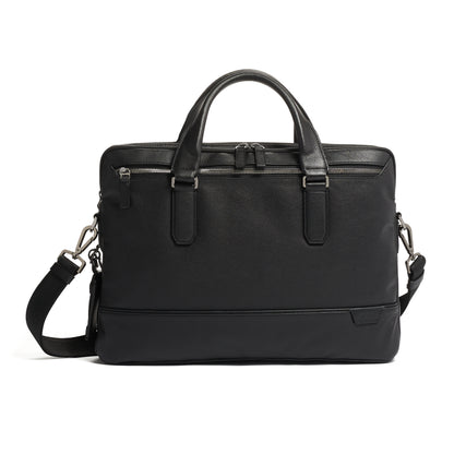 TUMI Harrison Sycamore Slim Brief - 14-Inch Laptop Briefcase - Professional Business Briefcase with Removable Shoulder Strap - Black Leather