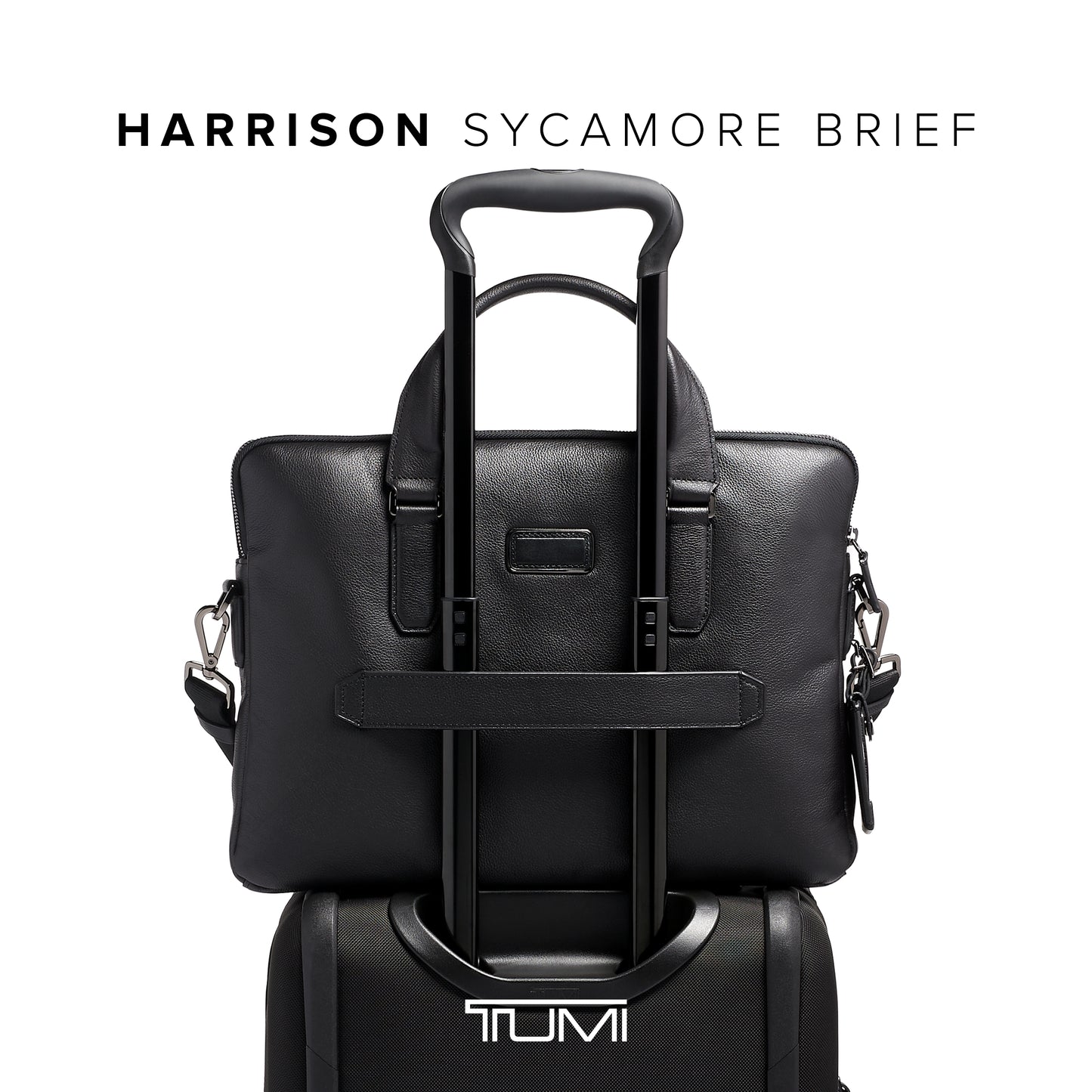TUMI Harrison Sycamore Slim Brief - 14-Inch Laptop Briefcase - Professional Business Briefcase with Removable Shoulder Strap - Black Leather