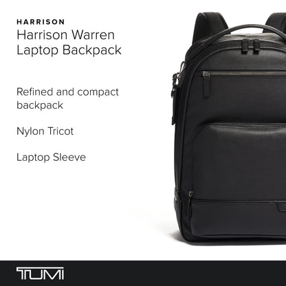 TUMI - Harrison Warren Backpack - 15-Inch Laptop Backpack - Stylish Women's & Men's Backpack for Travel & Business - Black Leather