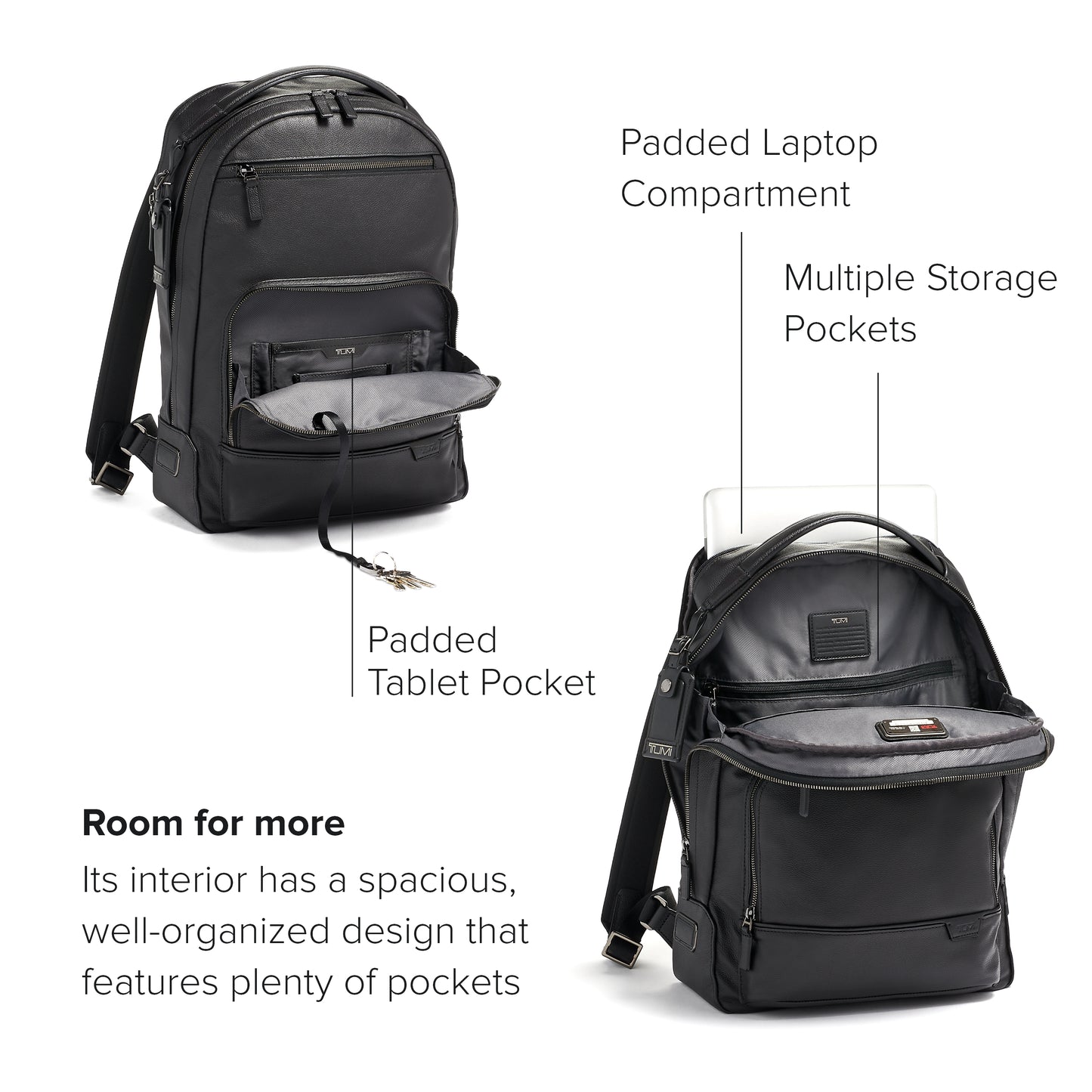 TUMI - Harrison Warren Backpack - 15-Inch Laptop Backpack - Stylish Women's & Men's Backpack for Travel & Business - Black Leather